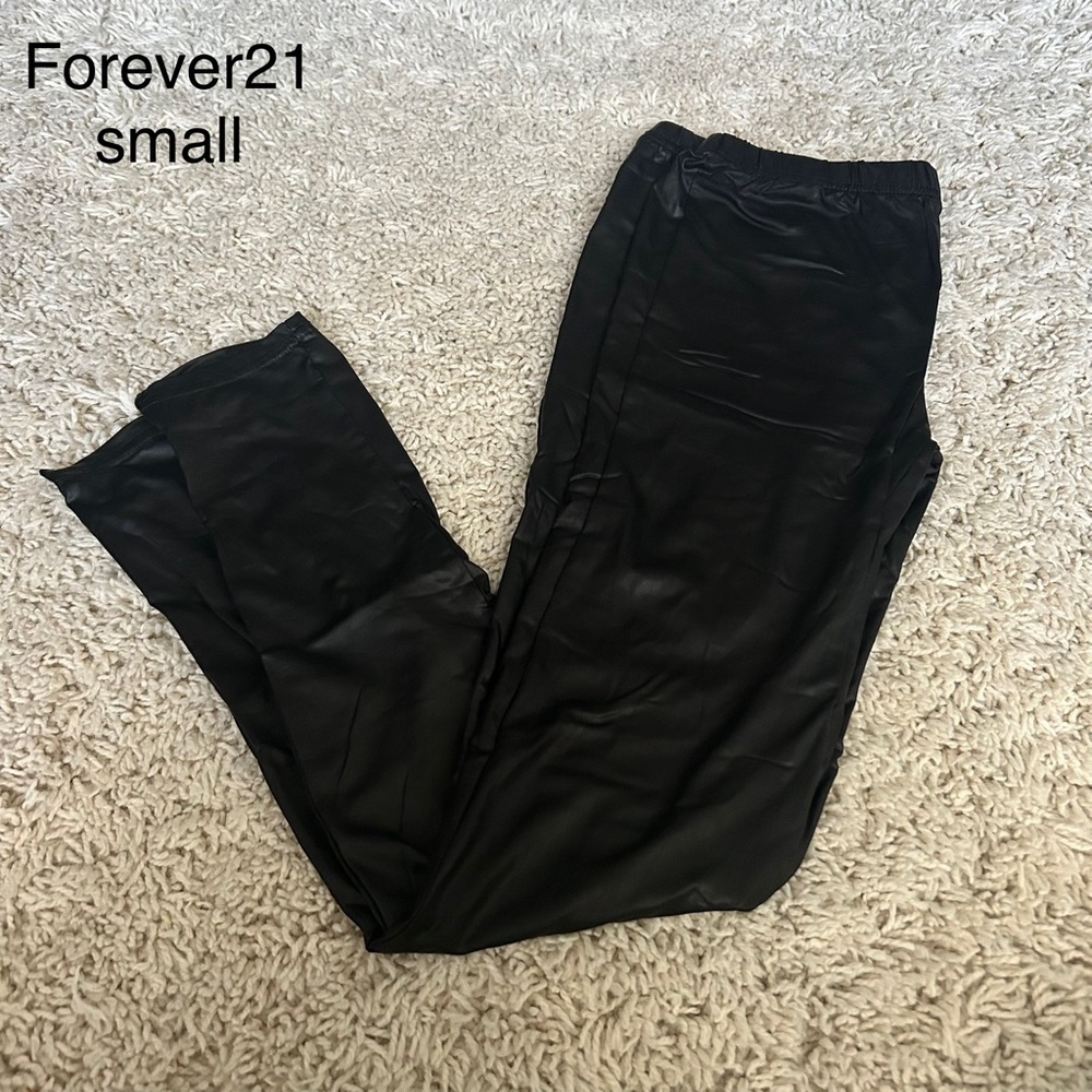 Forever 21 Black Leather Leggings